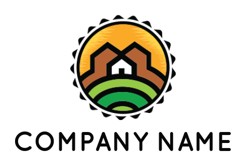 farmhouse logo generator fields in sun