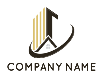 real estate logo abstract house building swoosh