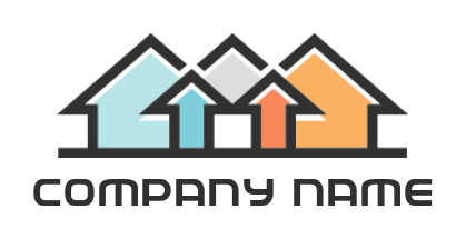 real estate logo abstract houses forming arrows