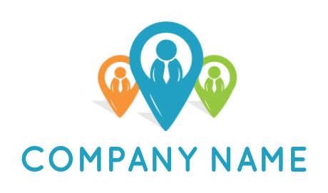 employment logo HR person inside location pin
