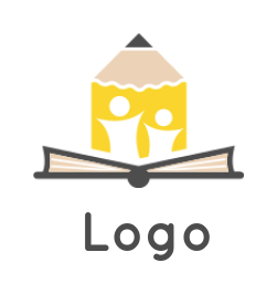 abstract human shape in pencil on open book design