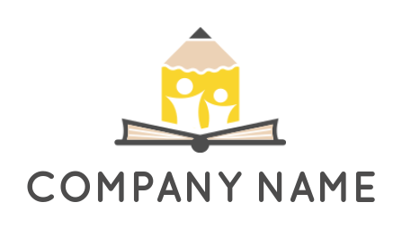 education logo abstract human in pencil on book