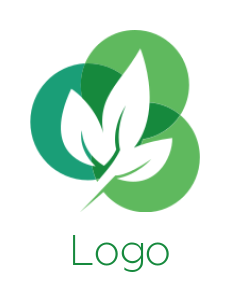landscape logo of leaf front of crystal circles