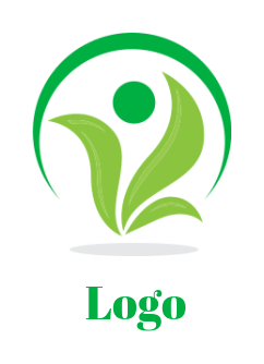 community logo leaves form abstract with swoosh