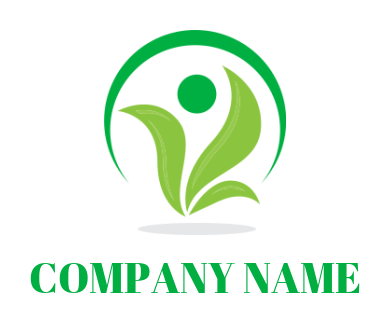 community logo leaves form abstract with swoosh