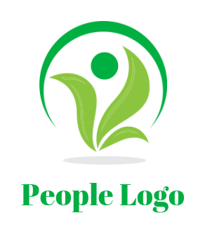 community logo leaves form abstract with swoosh