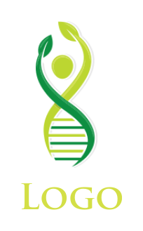medical logo of abstract leaves person with DNA