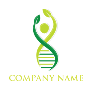 medical logo of abstract leaves person with DNA