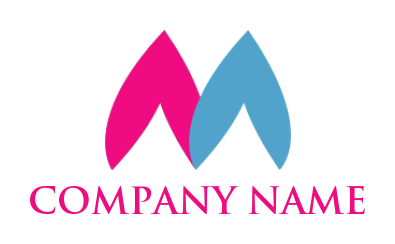 alphabet logo abstract shapes forming Letter M