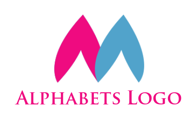 alphabet logo abstract shapes forming Letter M