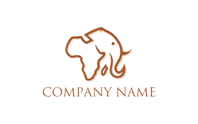 design a animal logo abstract line art elephant on Africa map 
