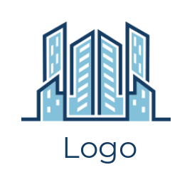 Line art abstract building icon