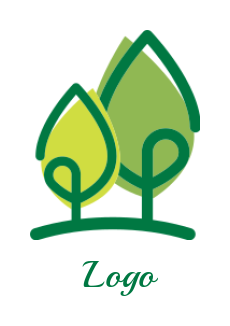 landscape logo abstract line forming two trees 