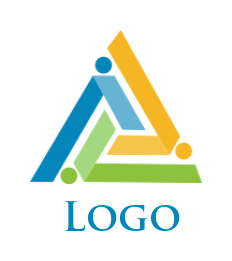 consulting logo abstract people forming triangle