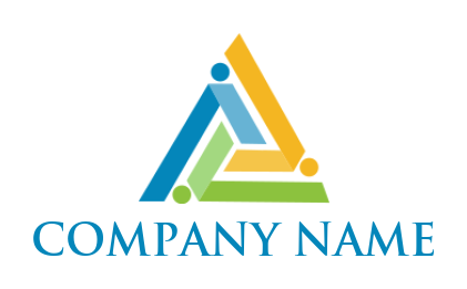 consulting logo abstract people forming triangle