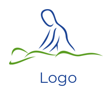 logo concept of abstract masseuse massaging person 