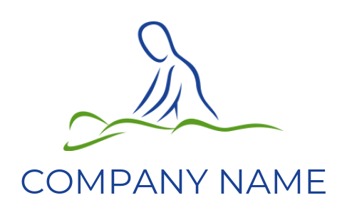 logo concept of abstract masseuse massaging person 