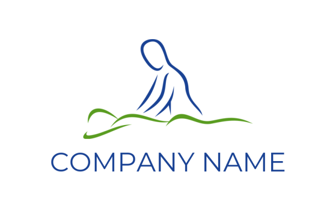 logo concept of abstract masseuse massaging person 