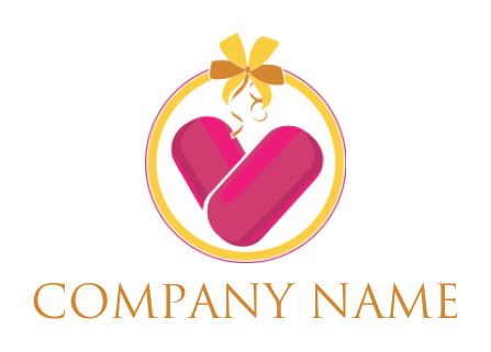 beauty logo nails in circle and ribbon on top