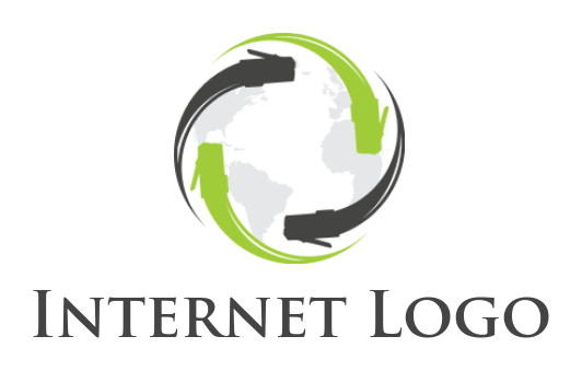 internet logo network cable around the globe 