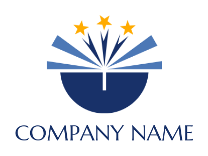 education logo abstract open book with stars