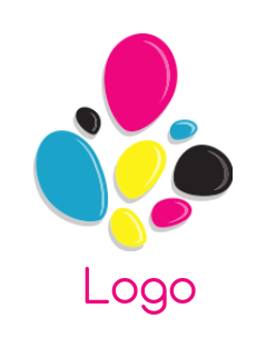 printing logo maker abstract paint pebbles