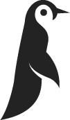 line art penguin logo