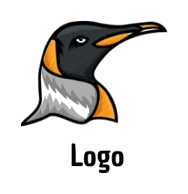 bird logo abstract penguin head with details