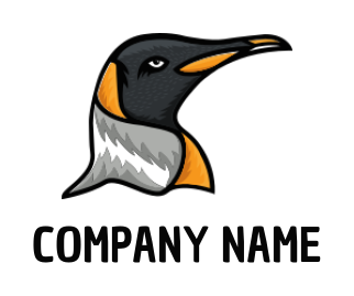 bird logo abstract penguin head with details