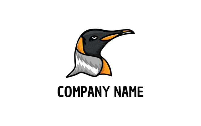 pet logo abstract penguin head with details