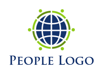 design an IT logo abstract people around globe