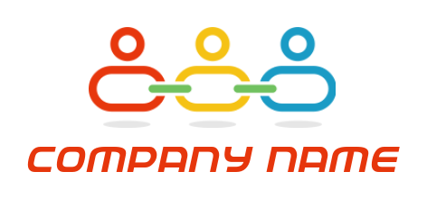 community logo abstract people forming chain