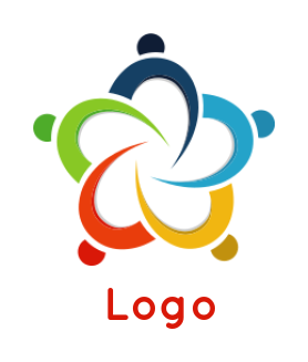 foundation logo abstract people forming flower