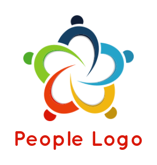 foundation logo abstract people forming flower