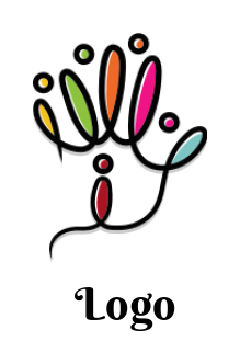 arts logo of abstract people forming hand shape