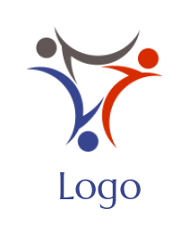 design a foundation logo abstract people forming triangle