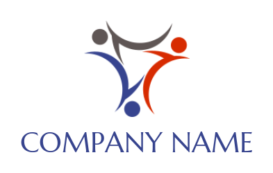 design a foundation logo abstract people forming triangle