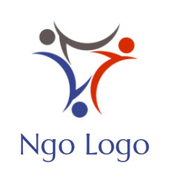 design a foundation logo abstract people forming triangle