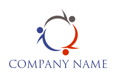 create a community logo abstract people in rotation