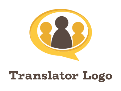 community logo abstract people in chat bubble