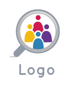 employment logo abstract people magnifying glass