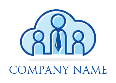 HR logo with abstract people inside the cloud
