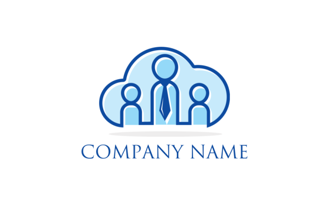 employment and HR logo with abstract people inside the cloud - logodesign.net
