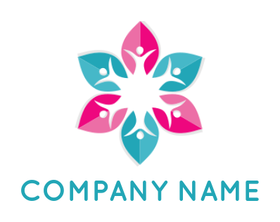 community logo abstract people merge with leaves