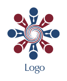 employment logo template abstract people with ties around swirl