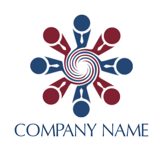 employment logo template abstract people with ties around swirl