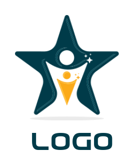 HR logo of abstract peoples merged with stars