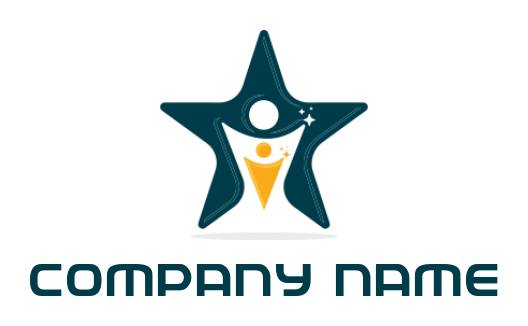 HR logo of abstract peoples merged with stars