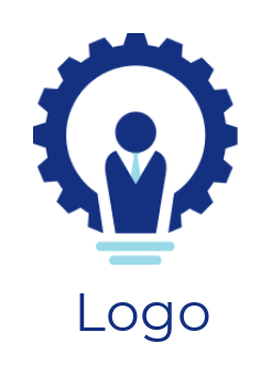 design an employment logo abstract person and gear