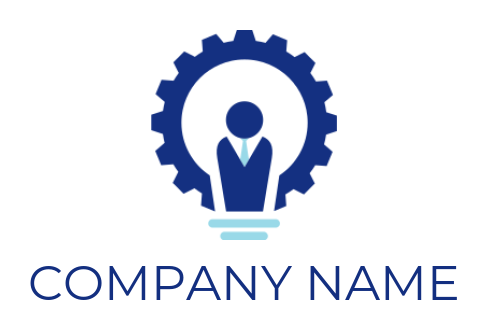 design an employment logo abstract person and gear